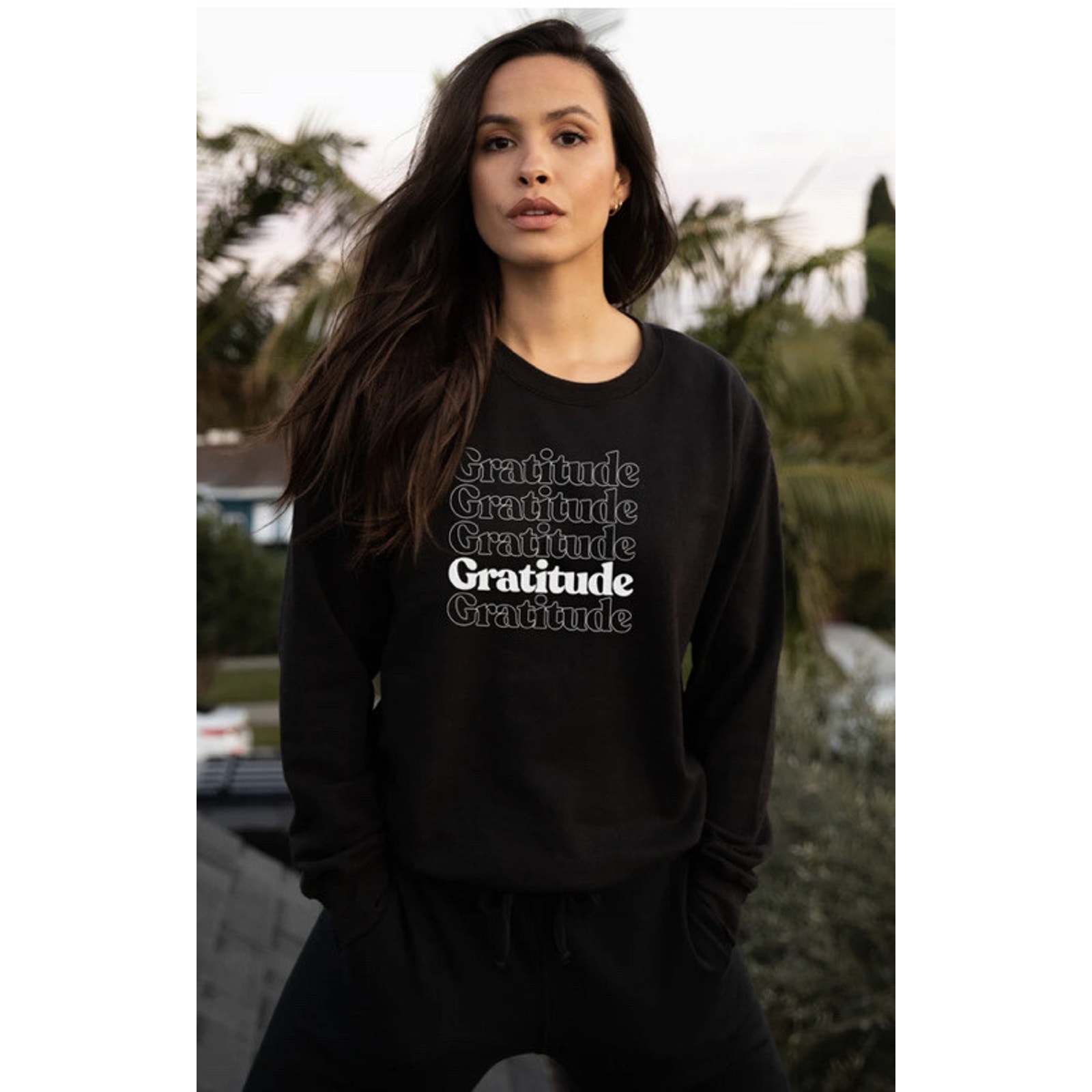 Suburban Riot Gratitude Willow Sweatshirt - Black Women Sweater Size Xs A003057